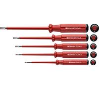 PB Swiss Tools VDE - Set di cacciaviti elettrici PB 5538, 5 pezzi (0/1/2/3/4), isolati fino a 1.000 Volt, 100% Swiss Made, colore: Rosso