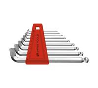 PB Swiss Tools Set di 9 cacciaviti angolari esagonali, con testa sferica e gamba corta, cromati