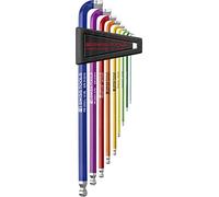 PB Swiss Tools Set di 90 - 100° PB 2222.LH-10 RB - 100% Swiss Made - Set di 9 cacciaviti angolari da 1,5 - 10 mm con parte corta della penna per lavori a vite angusti
