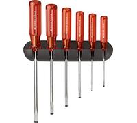 PB Swiss Tools Set di cacciaviti da 6 pezzi a fessura nel supporto da parete Classic