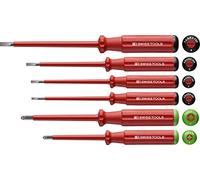 Pb Swiss - Tools Set di cacciaviti Vde Pb 5543 da 6 pezzi, piatti e croce Pozidriv, isolato fino a 1000 V, 100% Swiss Made, Rosso, Garanzia Ilimitata