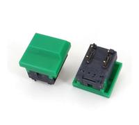 PB86-B0 Large Cap 4Pin Momentary SPDT PCB Mount Square Stage Control Push Button Switch 10Pcs(10PCS Green)