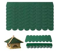 PBAHAUP 1 Set Di Feltro Autoadesivo Per Tetti Di Casette Uccelli, Mini Tegole Per Impermeabilizzare Tetti Casette Per Uccelli, Gabbie Per Insetti, 20 Pezzi Piccoli E 1 Pezzi Grandi (Verde Scuro)