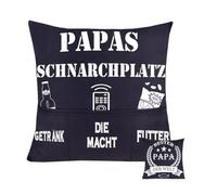 PBAHAUP Cuscino decorativo originale, 45 x 45 cm, con tasche per birra, il potere e gli snack, divertente federa per uomo e papà, regalo di compleanno, festa del papà, Natale