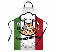 PBAHAUP Grembiule Cucina Uomo, Grembiule Cucina Pizza Divertenti, Grembiule da Cucina Originale Idea Regalo per Pizzaiolo Chef, Design Bandiera Italiana, per Cucinare e Grigliare (A)