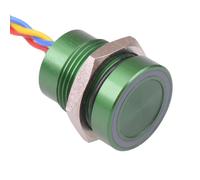 PBAR1AF3000N0G APEM LED Verde 12VDC Momentanea N 16mm Piezo Switch Precablati