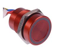 PBAR1AF6000A0S APEM LED Rosso 5VDC Momentanea N 16mm Piezo Switch Precablati