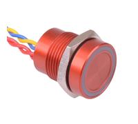 PBAR1AF6000N0S APEM LED Rosso 12VDC Momentanea N 16mm Piezo Switch Precablati