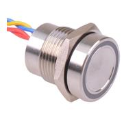PBAR1AFB000A0S APEM LED Rosso 5VDC Momentanea N 16mm Piezo Switch Precablati