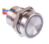 PBAR1AFB000A0W APEM Interruttore Piezo 16mm LED Bianco 5VDC Momentary NO IP68