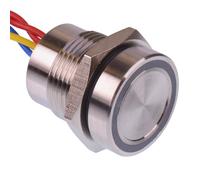 PBAR1AFB000N0S APEM LED Rosso 12VDC Momentanea N 16mm Piezo Switch Precablati