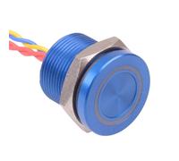 PBAR9AF1000N0B APEM LED Blu 12VDC Momentanea N 19mm Piezo Switch Precablati IP68