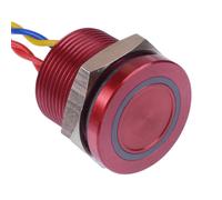 PBAR9AF6000A0S APEM LED Rosso 5VDC Momentanea N 19mm Piezo Switch Precablati