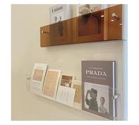 PBDEIOEOE Scaffale acrilico della rivista, Libreria acrilica da parete for camera da letto, bagno, giocattoli e contenitori decorativi(Orange,100cm/39.4in)