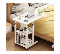 PBDEIOEOE Tavolino regolabile a forma di C, Tavolino Porta Computer Servitore Con Ruote Regolabile Multicolor 40 x 80 cm(White)