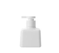 PBENO Dispenser Sapone Piccola Bottiglia Quadrata con Dispenser di Sapone a Pompa Ricarica di plastica Portatile Bottiglie vuote Bottiglia di lozione for Il Bagno(Color:White,Size:300ml)