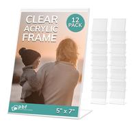 pbf PHOTO BOOTH FRAMES Cornici per cabina fotografica, 12 x 12 cm, display acrilico trasparente, inclinato, verticale, in plastica, con inserti