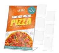 pbf PHOTO BOOTH FRAMES Cornici per cabina fotografica - Display in plastica acrilica trasparente da 4 x 6 pollici, immagine verticale o supporto per segnaletica con inserti - confezione da 6