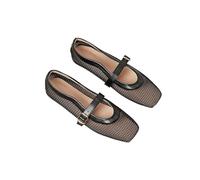 PBHGMGEBLV Ballerine in Rete, Grandi Dimensioni, Mary Jane, semplici e comode, Slip-on da Donna(Black,38EU)