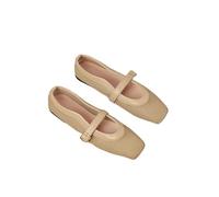 PBHGMGEBLV Ballerine in Rete, Grandi Dimensioni, Mary Jane, semplici e comode, Slip-on da Donna(Khaki,35 EU)