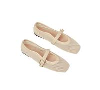 PBHGMGEBLV Ballerine in Rete, Grandi Dimensioni, Mary Jane, semplici e comode, Slip-on da Donna(off-White,37EU)