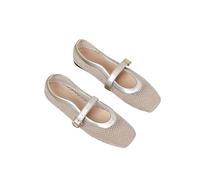PBHGMGEBLV Ballerine in Rete, Grandi Dimensioni, Mary Jane, semplici e comode, Slip-on da Donna(Silver,39EU)