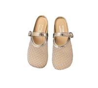 PBHGMGEBLV Pantofole da Donna con Fibbia, in Rete Traforata, Senza Schienale, Casual e Senza Lacci(Silver 1,38EU)