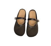 PBHGMGEBLV Pantofole estive da Donna con Fibbia a Rete e Fondo Piatto, Stile Baotou da Pesca(Black,39EU)