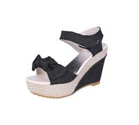 PBHGMGEBLV Sandali con plateau da donna, zeppe alla moda, tacchi alti da donna(Black,36 EU)