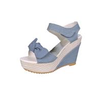 PBHGMGEBLV Sandali con plateau da donna, zeppe alla moda, tacchi alti da donna(Blue,35 EU)