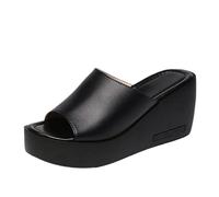 PBHGMGEBLV Sandali da donna, pantofole, tacchi alti, scarpe con plateau da donna, scarpe con punta aperta(Black,36 EU)