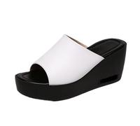 PBHGMGEBLV Sandali da donna, pantofole, tacchi alti, scarpe con plateau da donna, scarpe con punta aperta(WHITE,39EU)