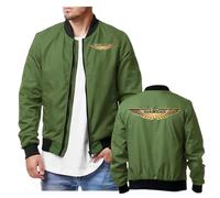 PBHYDFN Giacca da Uomo A.s.t.o.n M.a.r.ti.n, Jackets da Pilota a Maniche Lunghe con Tasche, Giacche Autunno Inverno per L'abbigliamento Quotidiano, Esterno(Green,S)