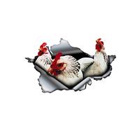 PBHYDK 2 Pezzi Adesivi per Auto Galline Bianche Adesivi Decalcomania Fattoria Impermeabile Pollo Bianco Car Styling Laptop Valigia Accessori per Camion Adesivo Decorativo per Auto
