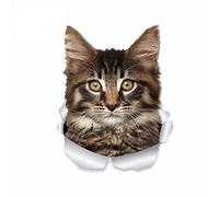 PBHYDK 2 Pezzi Gatto Adesivi per vetri Auto Riparazione Decalcomania Grafica Anime 3D Adesivo Protezione Solare Impermeabile Decorazione 13 cm x 12,9 cm Accessori vetrofania