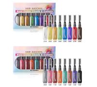 Pbi di gesso per capelli lavabili - kit mascara a colori temporanei con 8 tonalità vibranti, facili da applicare pettini coloranti | Evidenziazione strumenti ragazze e adulti, feste stile creativo cos
