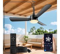 PBLALA Ventilatori da soffitto con luci, ventilatore da soffitto da 92,7 cm con luce, luce pergolata, luce per ventilatore a LED a sospensione con gancio, ventilatore a gancio, 45 W, 3000-6500 K