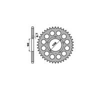 PBR 1022 CORONA TRASMISSIONE ACCIAIO Z 40 PASSO 530 DUCATI 500 DESMO 1.S. 1979