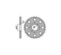 PBR 118 CORONA TRASMISSIONE FERRO DENTI 46 PASSO 415 BENELLI 50 MOTORELLA