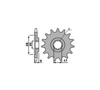PBR 2064M PIGNONE TRASMISSIONE DENTI 12 PASSO 428 HM 50 SIX COMPETITION 2004