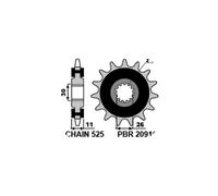 PBR 2091G PIGNONE TRASMISSIONE GOM Z 16 P. 525 YAMAHA 900 NIKKEN (MXT850) 2020