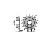 PBR 2114 PIGNONE TRASMISSIONE Z 14 P. 525 DUCATI 1098 (con Portacorona) 2010