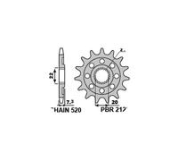 PBR 2120F PIGNONE TRASMISSIONE FORATO DENTI 14 PASSO 520 HM 250 CRE F R 4T 2004
