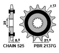 PBR 2137G PIGNONE TRASMISSIONE SILENZIATO Z 15 P. 525 KAWASAKI 1000 ZX-10R 2006