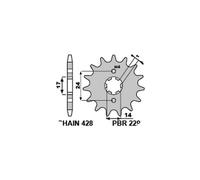 PBR 2298 PIGNONE TRASMISSIONE DENTI 13 PASSO 428 VALENTI 50 RME 2012