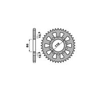 PBR 334 CORONA TRASMISSIONE ACCIAIO Z 42 PASSO 530 TRIUMPH 900 TIGER 595 i 2001