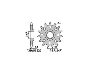 PBR 342F PIGNONE TRASMISSIONE FORATO DENTI 14 PASSO 520 HM 450 SM CRM F 2006