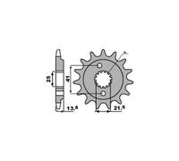 PBR 346 PIGNONE TRASMISSIONE Z 16 PASSO 525 HONDA 600 VT-C SHADOW (PC16) 1990