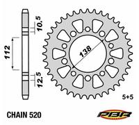 MF3106 - Corona PBR 40 Denti Passo 520 per Honda NC 700/750 X/S dal 2012 al 2021