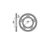 PBR 4398 CORONA TRASMISSIONE ACCIAIO Z 41 PASSO 525 TRIUMPH 865 THRUXTON 2015